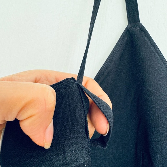 Toteme Cami top Crepe slip dress black with navy hint EU 38 US 6 zip closure - Picture 14 of 16